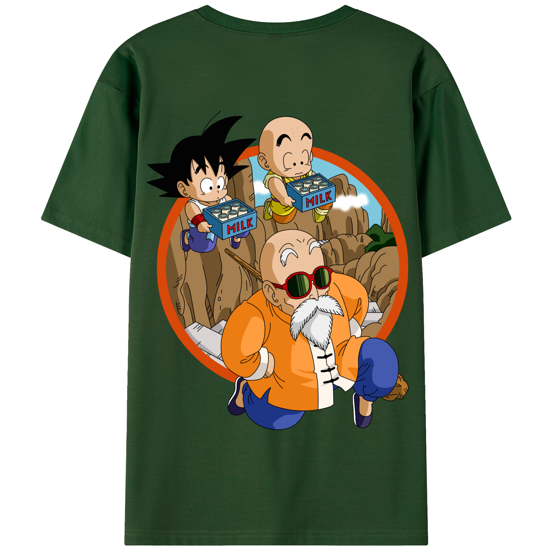 （画像用） ドラゴンボール 亀仙人（かめせんにん） DRAGON BALL Master Roshi Kame Sennin 綿100％半袖Tシャツ（背面プリント）